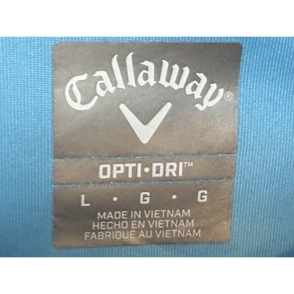 Callaway Opti-Dri Golf Shirt Men’s Large Blue White Tropical Floral Hawaiian - Picture 2 of 7
